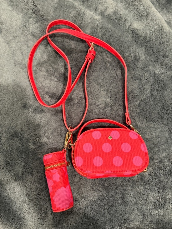 kate spade Handbags - kate spade Neon Pink Polka Dot Crossbody with Lipstick Holder